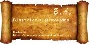 Bisztriczky Alexandra névjegykártya